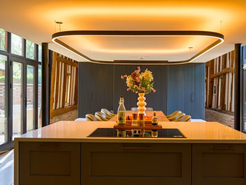 Handmade oak kitchen with natural oak worktops
